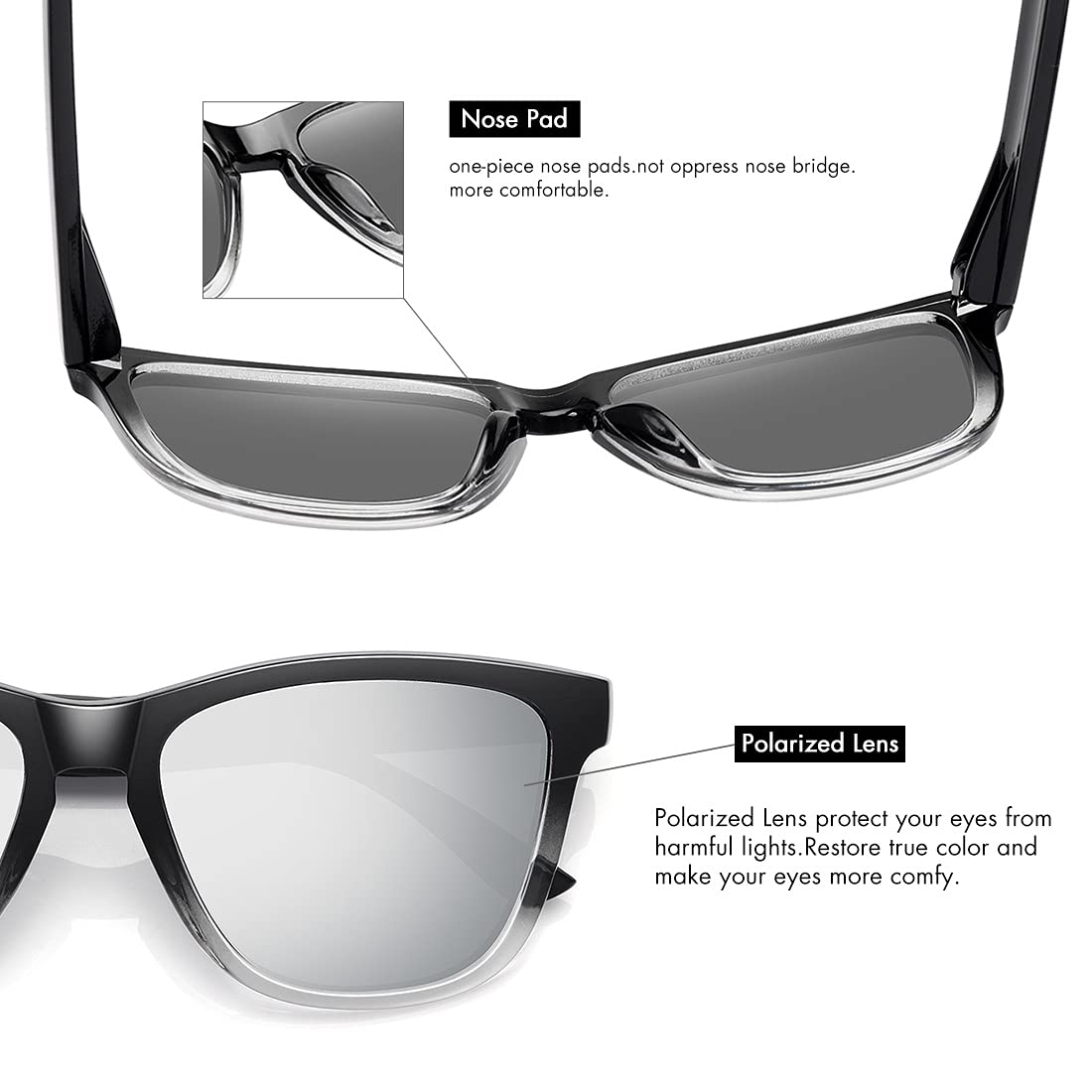 Foto 6 pulgar | Gafas De Sol Meetsun Polarizadas Con Protección Uv400 Y Lente Plateada - Venta Internacional.