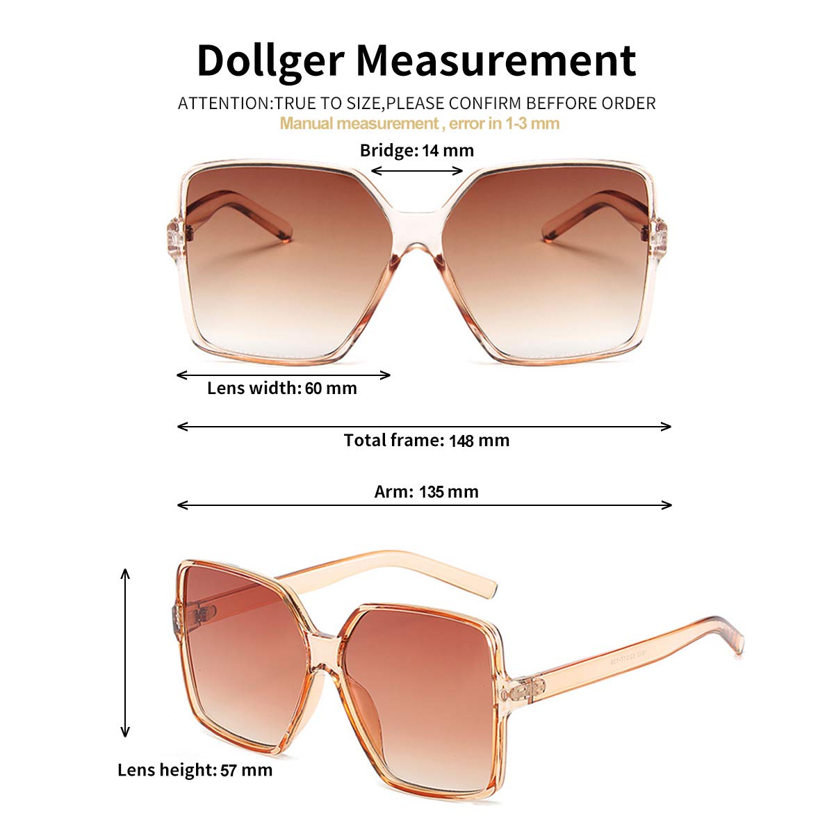 Foto 6 pulgar | Gafas De Sol Dollger Oversized Square 100% Uv400 Polarizadas - Venta Internacional.