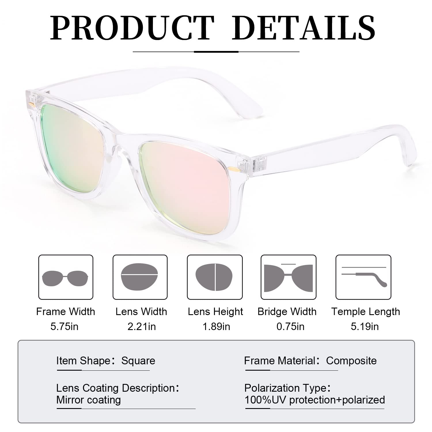 Foto 7 pulgar | Gafas De Sol Myiaur Classic Para Mujer Polarizadas Uv400 - Venta Internacional.