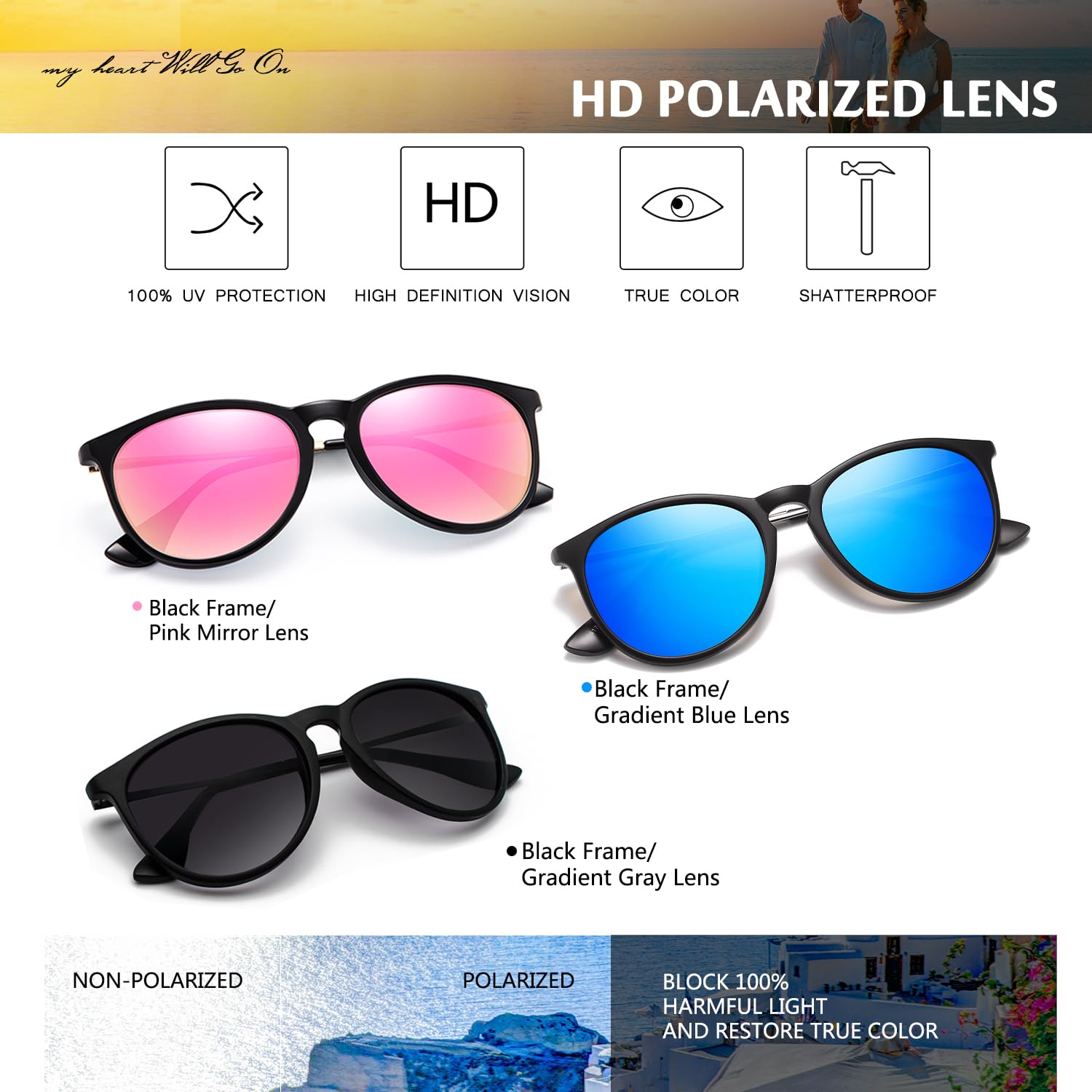 Foto 3 pulgar | Gafas De Sol Chbp Polarizadas Con Protección Uv400  Retro  Redondas - Venta Internacional.