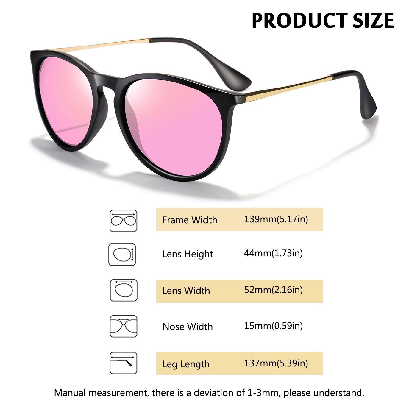 Foto 5 pulgar | Gafas De Sol Chbp Polarizadas Con Protección Uv400  Retro  Redondas - Venta Internacional.
