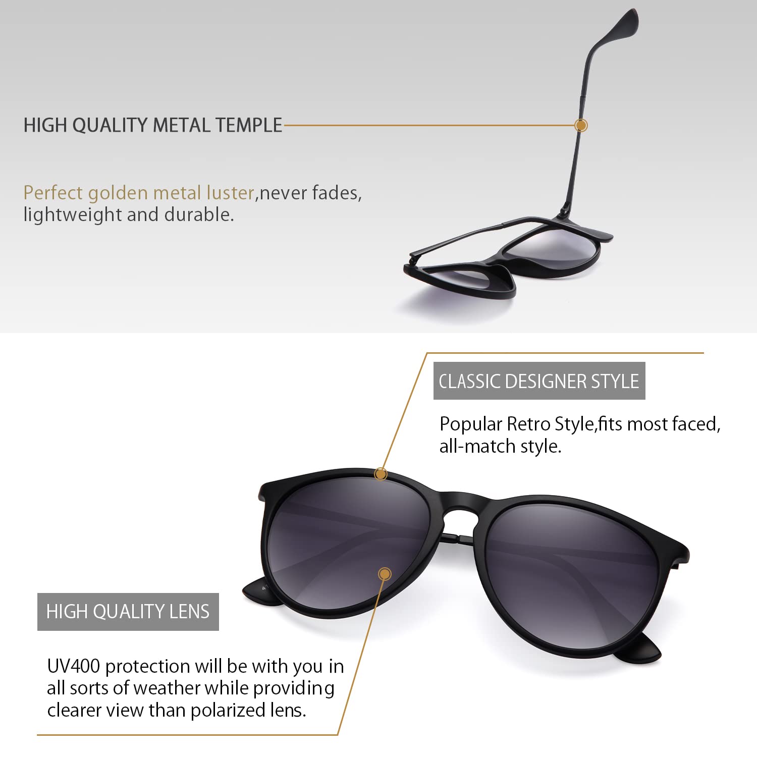 Foto 6 pulgar | Gafas De Sol Chbp Polarizadas Con Protección Uv400  Retro  Redondas - Venta Internacional.