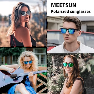 Foto 2 | Gafas De Sol Meetsun Polarizadas Con Protección Uv400 Y Lente Azul - Venta Internacional.