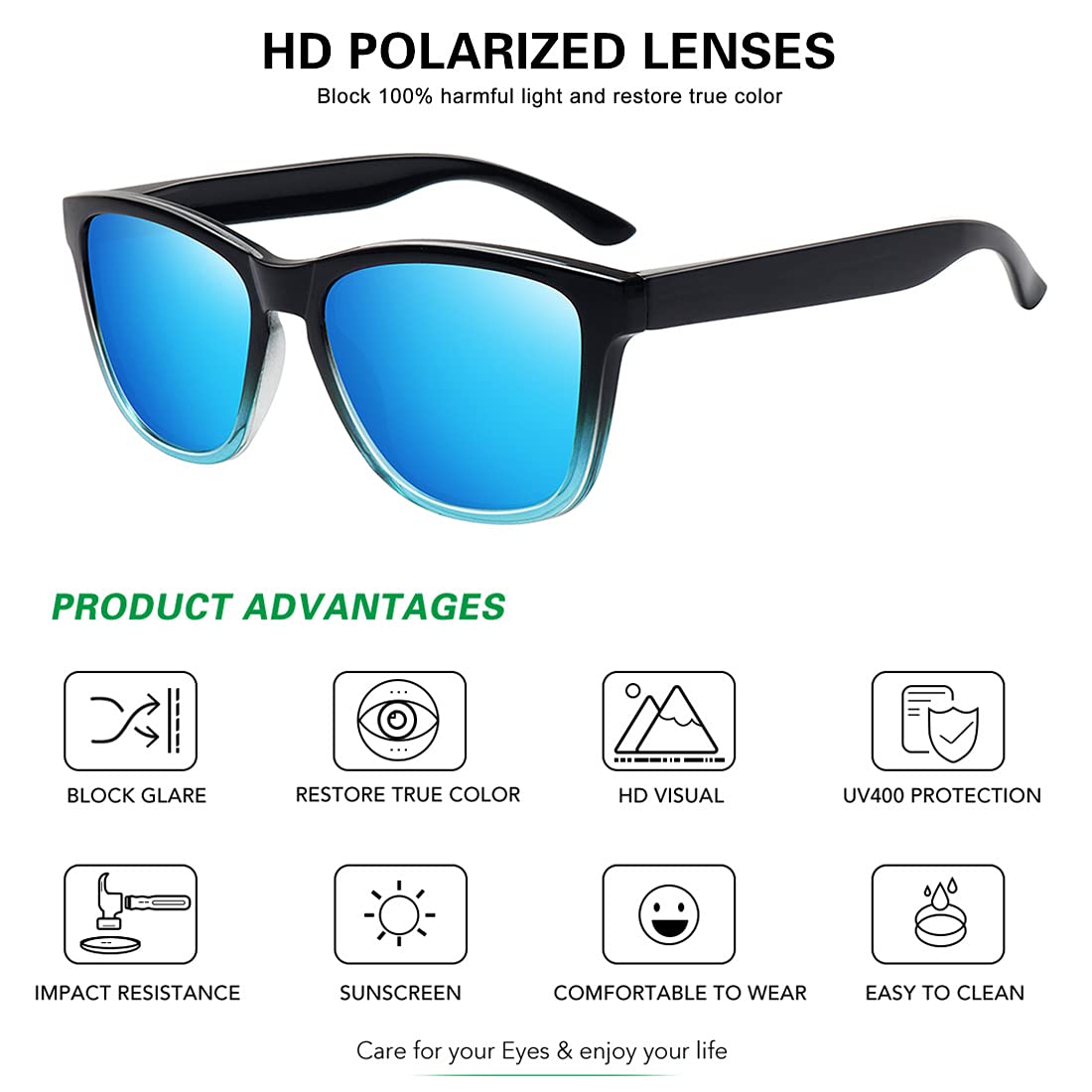Foto 4 pulgar | Gafas De Sol Meetsun Polarizadas Con Protección Uv400 Y Lente Azul - Venta Internacional.