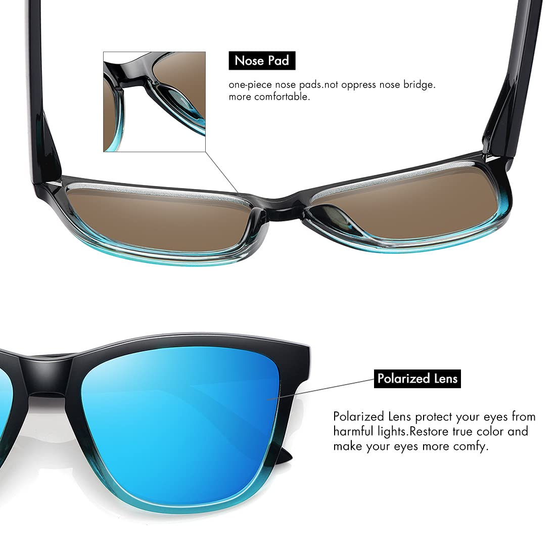 Foto 6 pulgar | Gafas De Sol Meetsun Polarizadas Con Protección Uv400 Y Lente Azul - Venta Internacional.