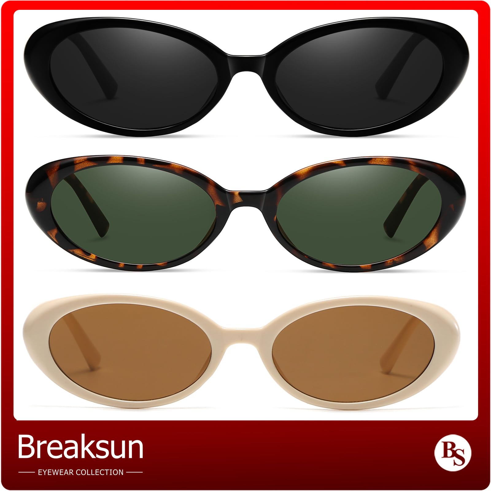 Foto 5 pulgar | Gafas De Sol Breaksun Retro Oval 90s Vintage Para Mujer Y Hombre - Venta Internacional.