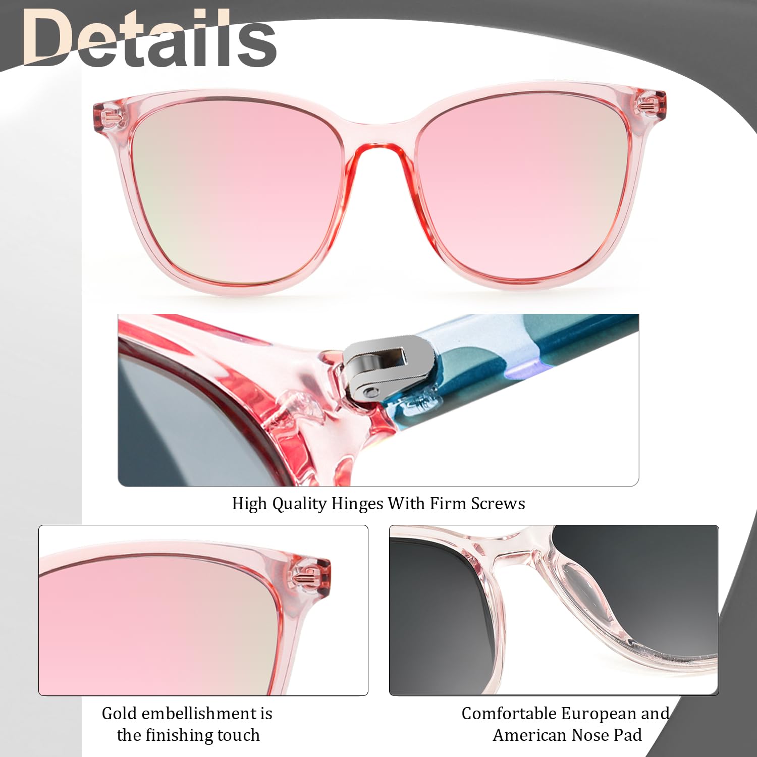 Foto 5 pulgar | Gafas De Sol Myiaur Polarizadas Cuadradas Con Espejo Para Mujer - Venta Internacional.