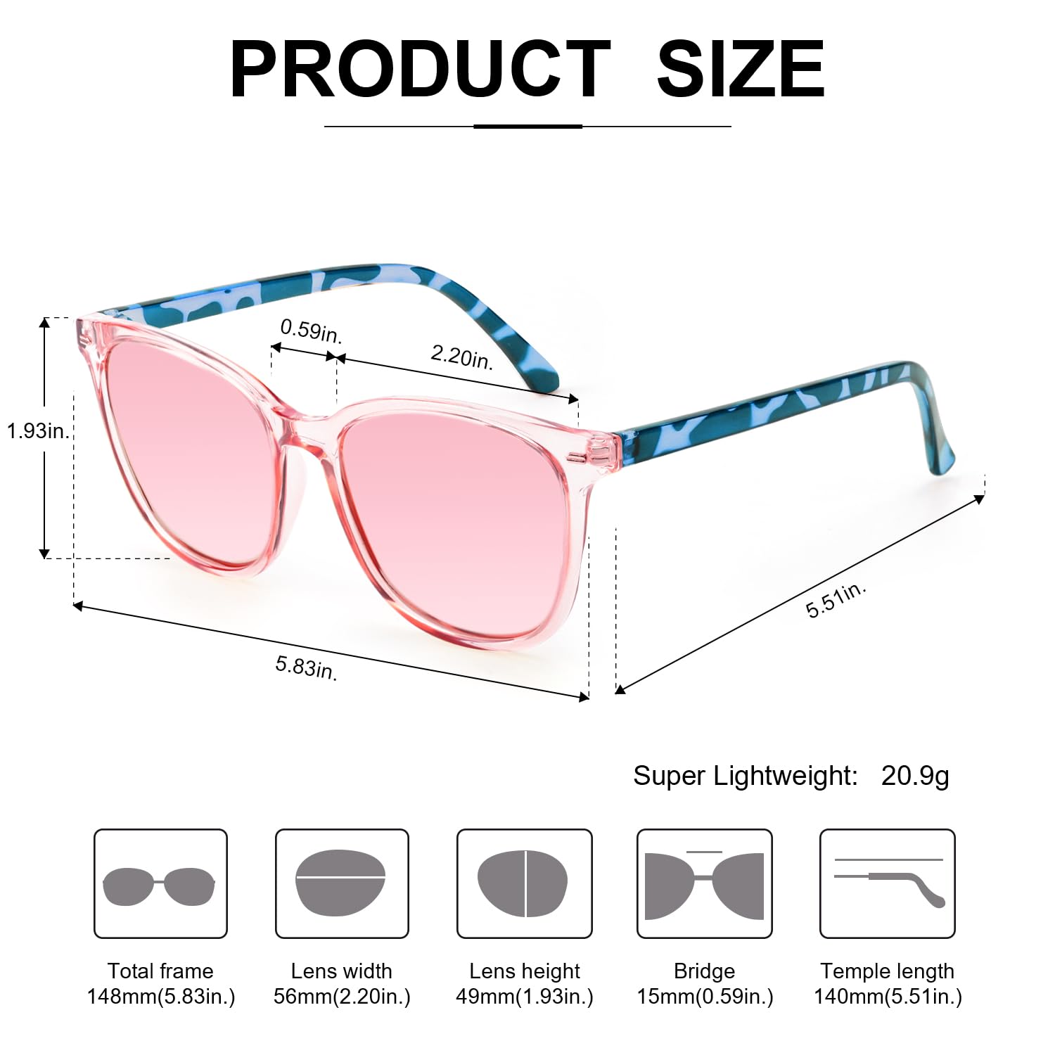 Foto 6 pulgar | Gafas De Sol Myiaur Polarizadas Cuadradas Con Espejo Para Mujer - Venta Internacional.