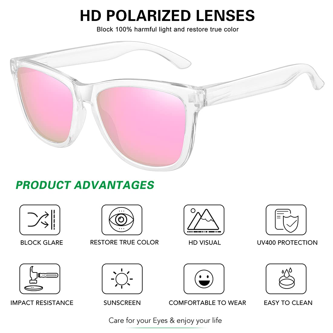 Foto 4 pulgar | Gafas De Sol Meetsun Classic Retro Style Uv400 Polarizadas Rosa - Venta Internacional.