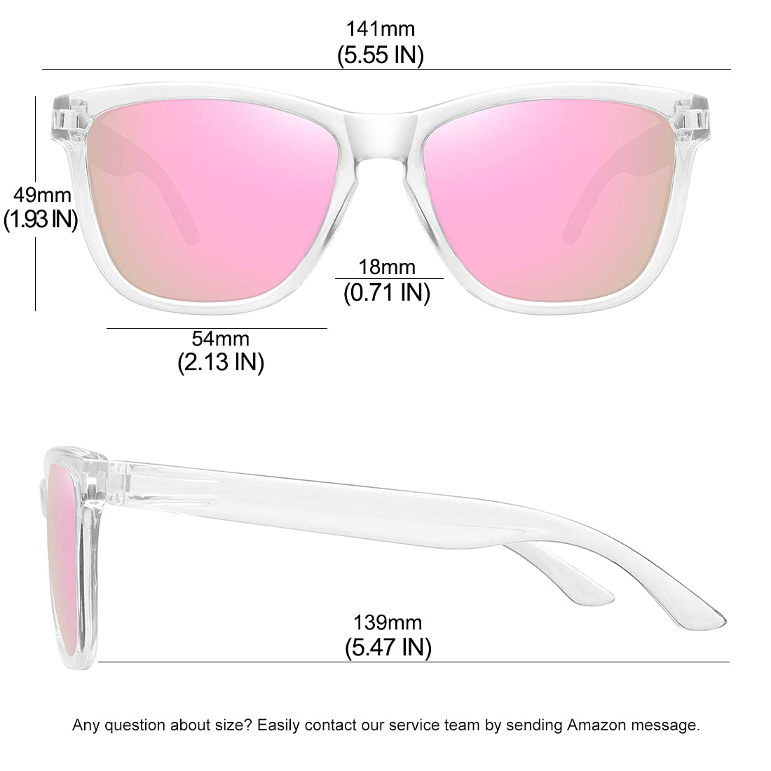 Foto 5 pulgar | Gafas De Sol Meetsun Classic Retro Style Uv400 Polarizadas Rosa - Venta Internacional.