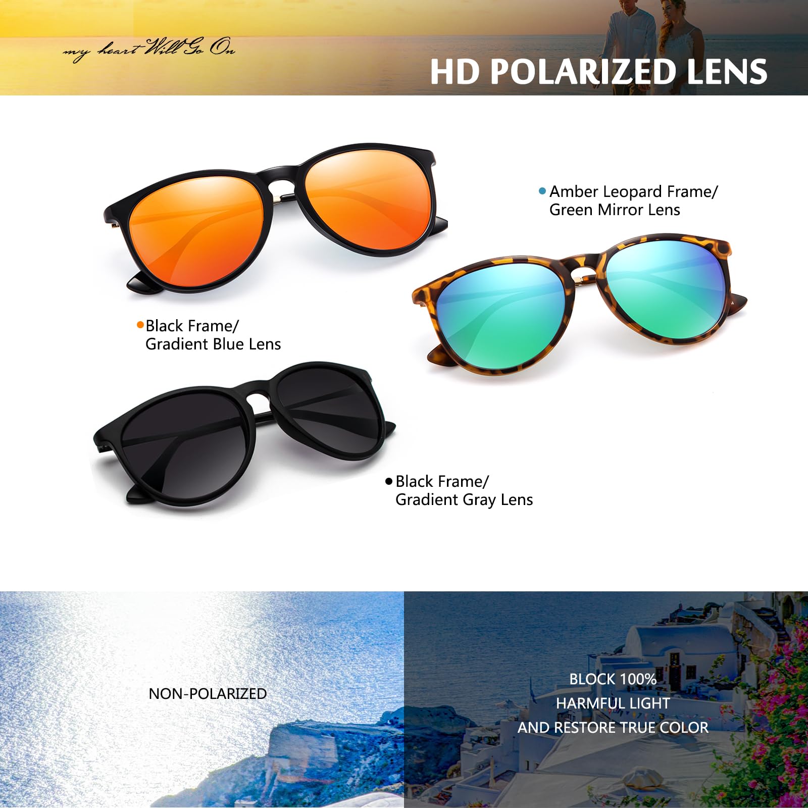 Foto 3 pulgar | Gafas De Sol Chbp Polarizadas Con Protección Uv400  Lente Redonda Retro - Venta Internacional.