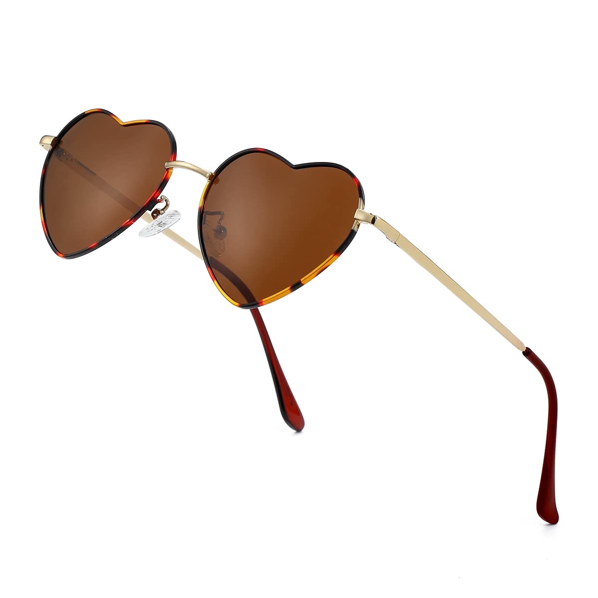 Foto 2 pulgar | Gafas De Sol Jovakit Polarized Heart Para Mujer En Forma De Tortuga Y Marrón - Venta Internacional.