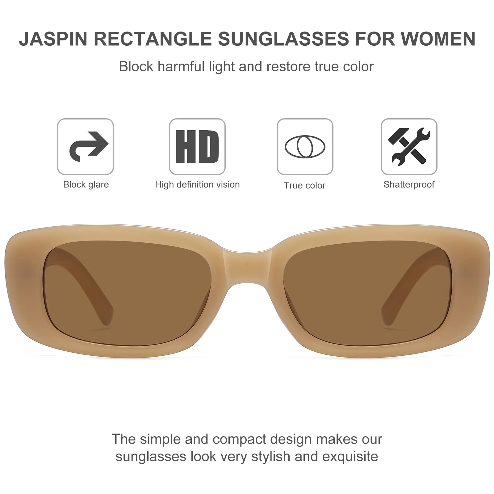 Foto 5 | Gafas De Sol Jaspin Y2k Rectangulares Uv400 Para Mujeres Y Hombres - Venta Internacional.