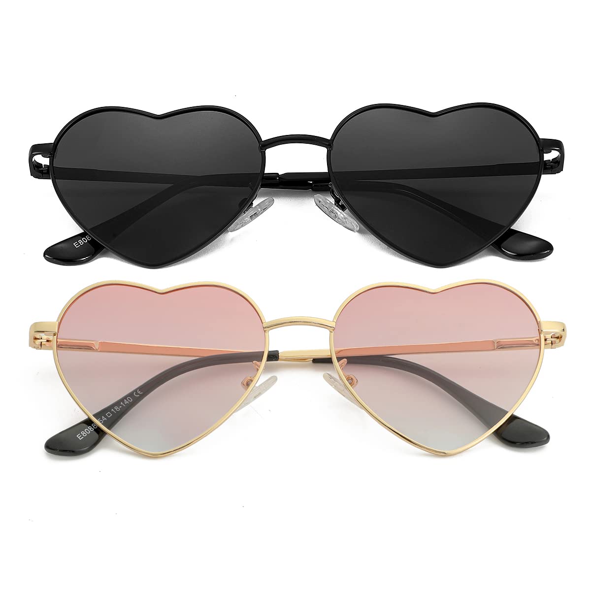 Foto 1 | Gafas De Sol Jovakit Polarized Heart Para Mujer Negro/gris+dorado - Venta Internacional.