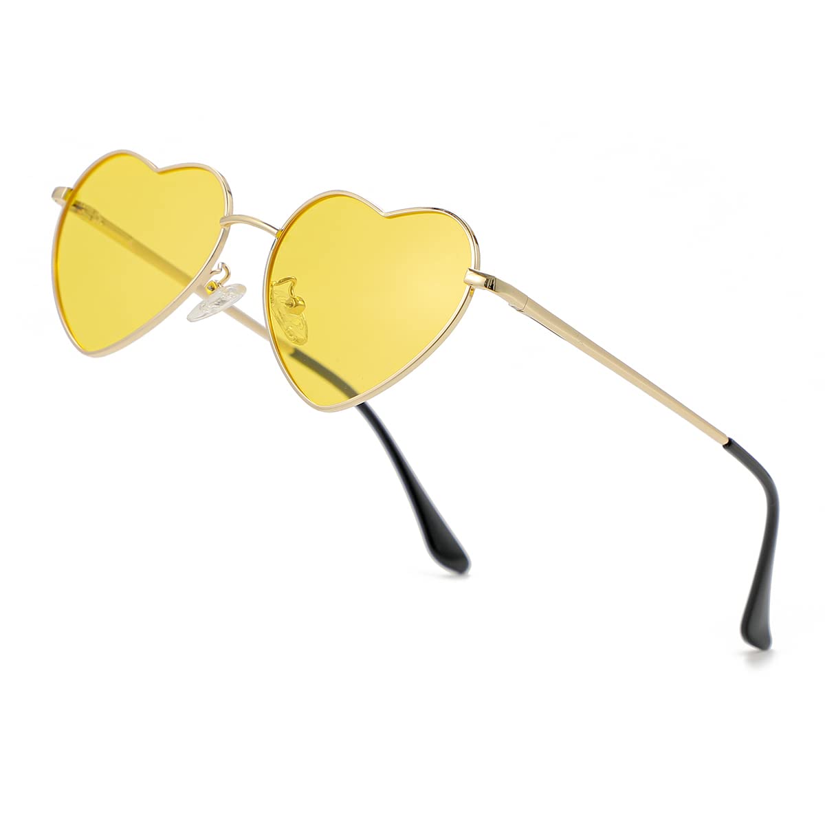 Foto 2 pulgar | Gafas De Sol Jovakit Polarized Heart Para Mujer Dorado/amarillo - Venta Internacional.