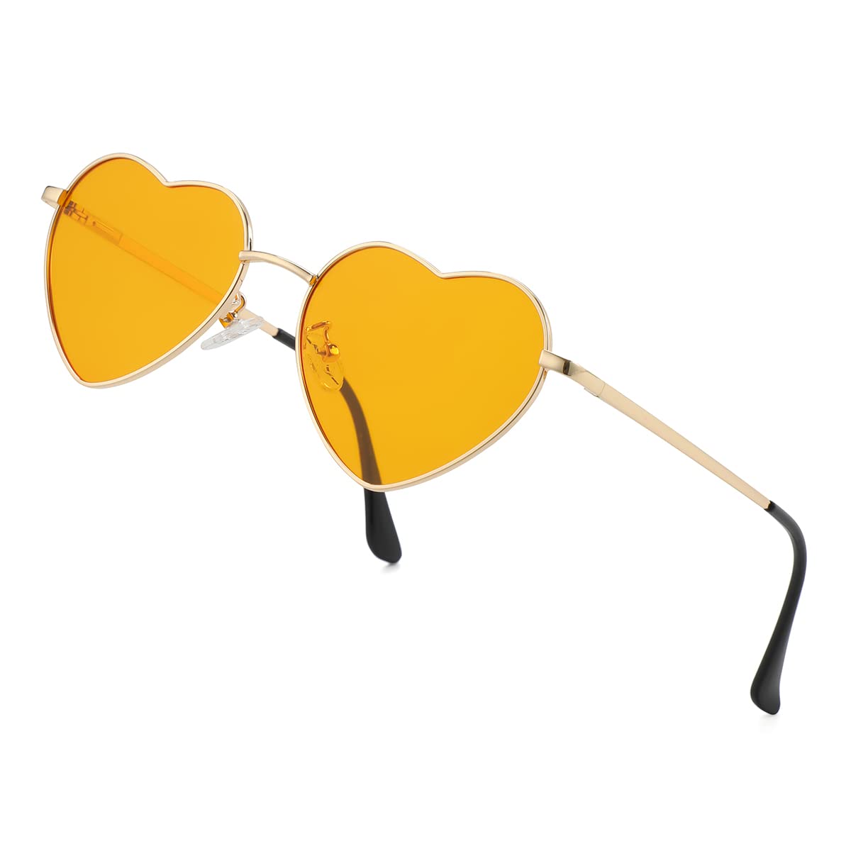Foto 1 | Gafas De Sol Jovakit Polarized Heart Para Mujer Dorado/naranja - Venta Internacional.