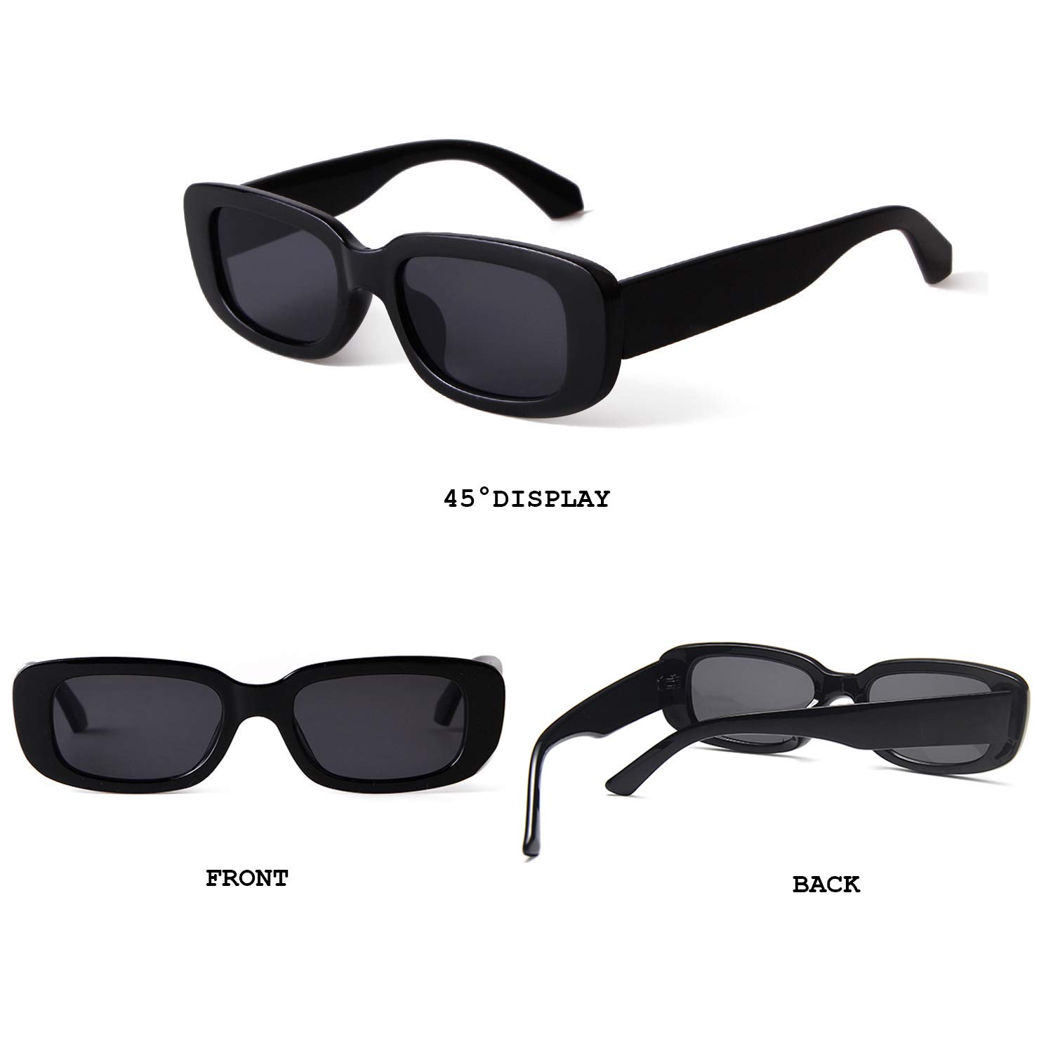 Foto 4 pulgar | Gafas De Sol Butaby Rectangle Retro Driving Uv400 Para Mujer  Color Negro - Venta Internacional.