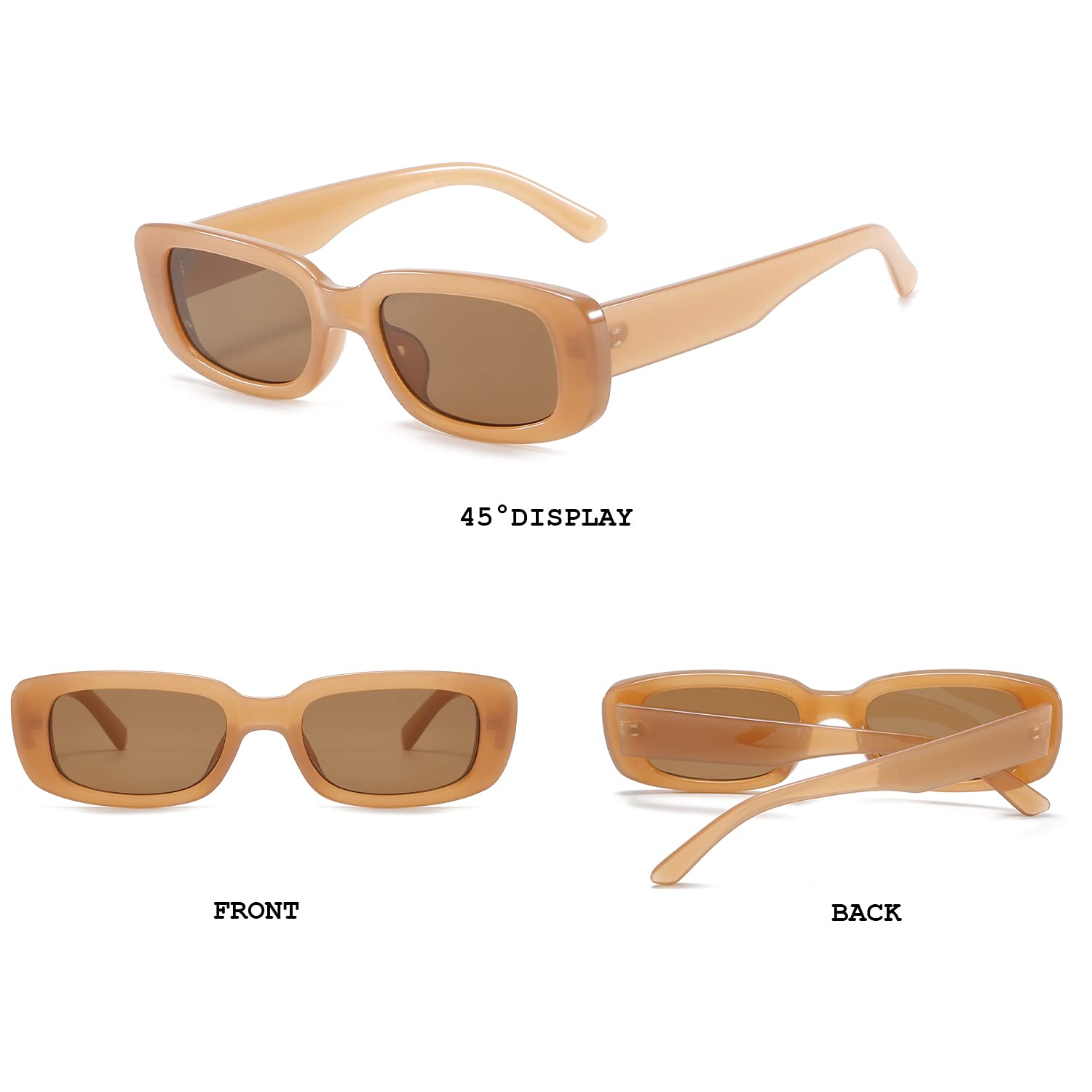 Foto 5 pulgar | Gafas De Sol Butaby Rectangle Retro Driving Uv400 Para Mujer  Color Negro - Venta Internacional.