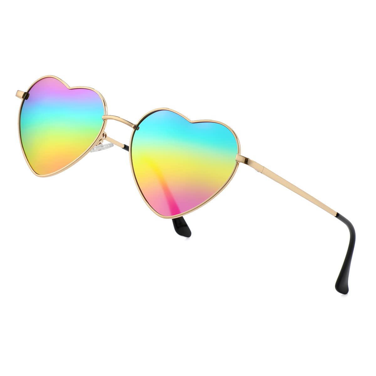 Foto 1 | Gafas De Sol Jovakit Polarized Heart Para Mujer Con Montura Dorada - Venta Internacional.