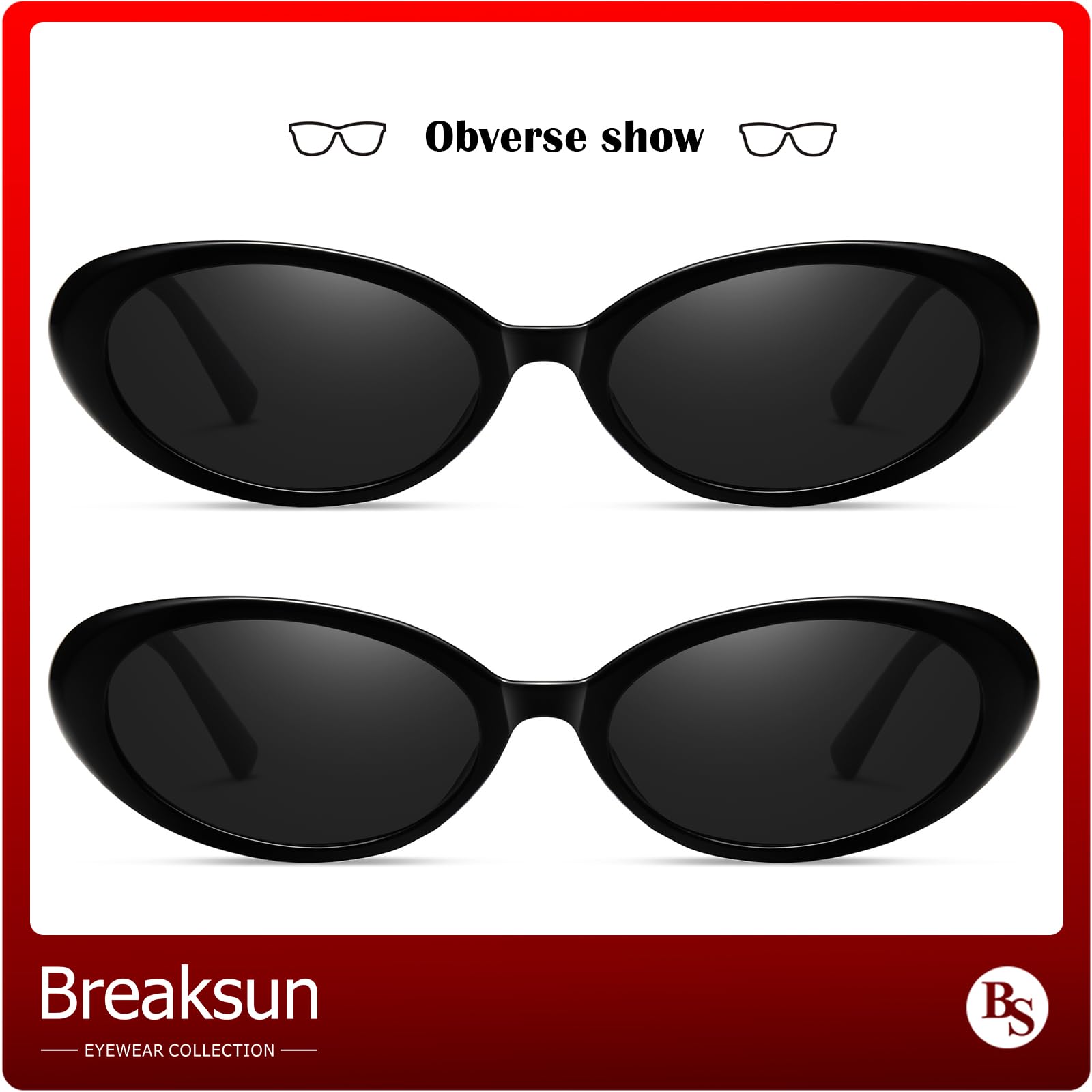 Foto 4 | Gafas De Sol Breaksun Retro Oval 90s Vintage Para Mujer Y Hombre - Venta Internacional.
