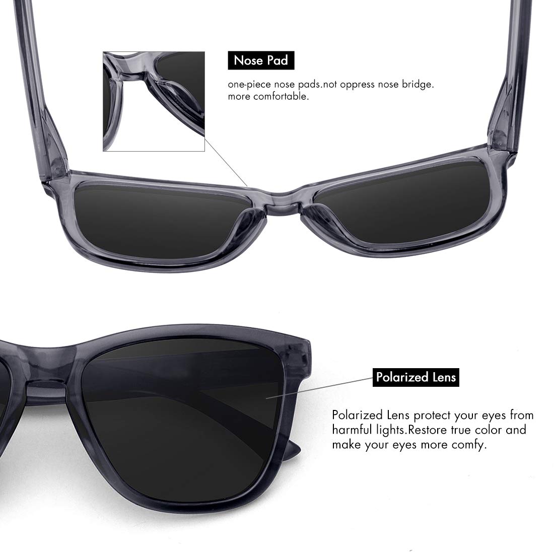 Foto 5 | Gafas De Sol Meetsun Classic Retro Designer Polarizadas 54 Mm - Venta Internacional.