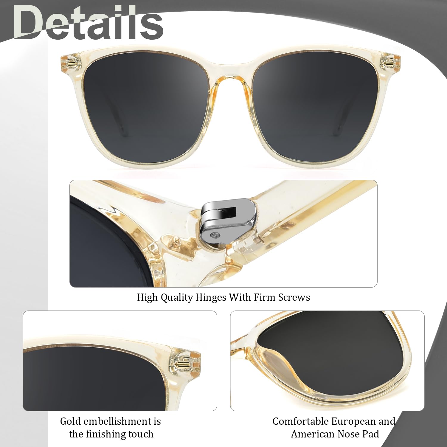 Foto 5 pulgar | Gafas De Sol Myiaur Polarizadas Cuadradas Con Espejo Para Mujer - Venta Internacional.