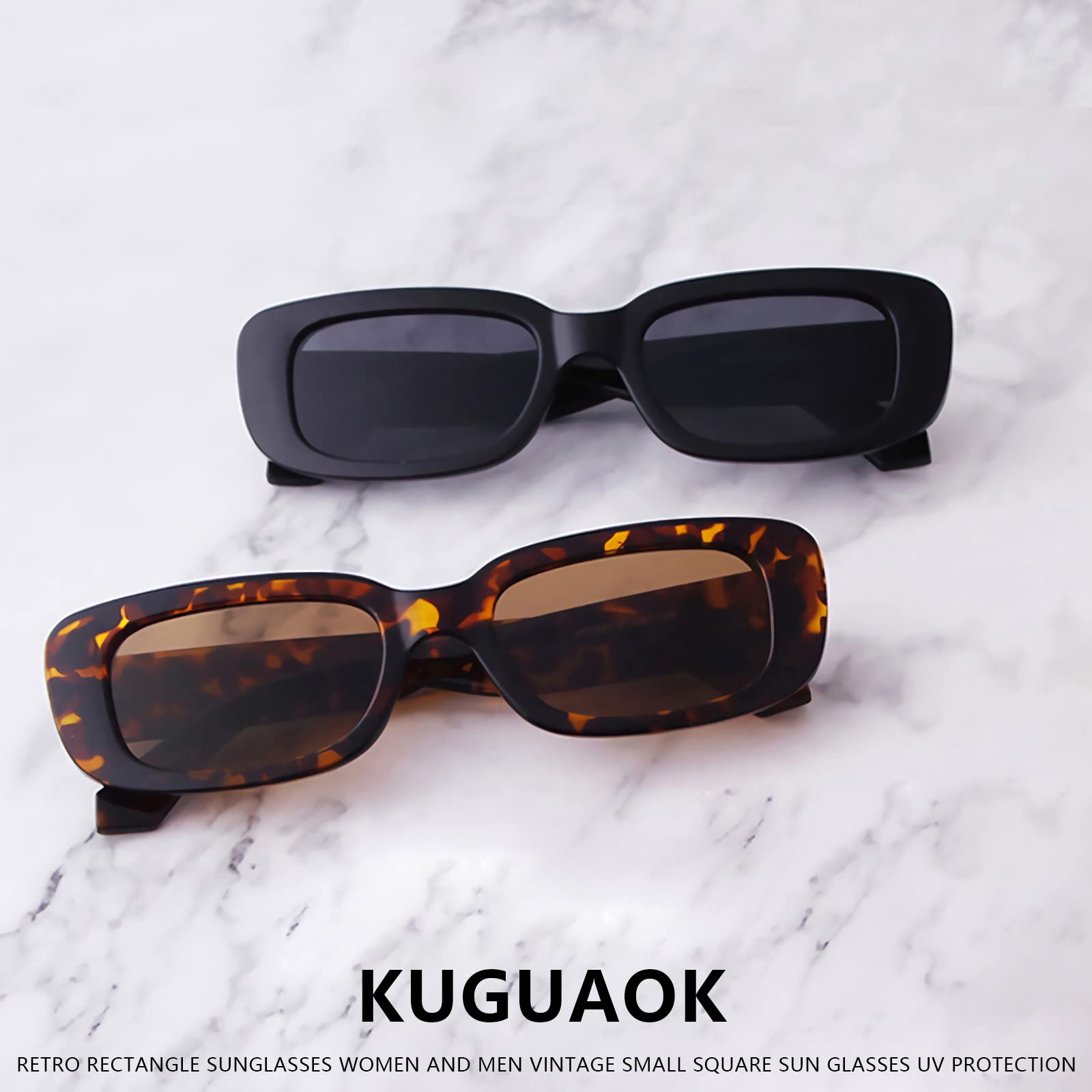 Foto 7 pulgar | Gafas De Sol Kuguaok Retro Rectangle Uv400 Para Mujeres Y Hombres - Venta Internacional.