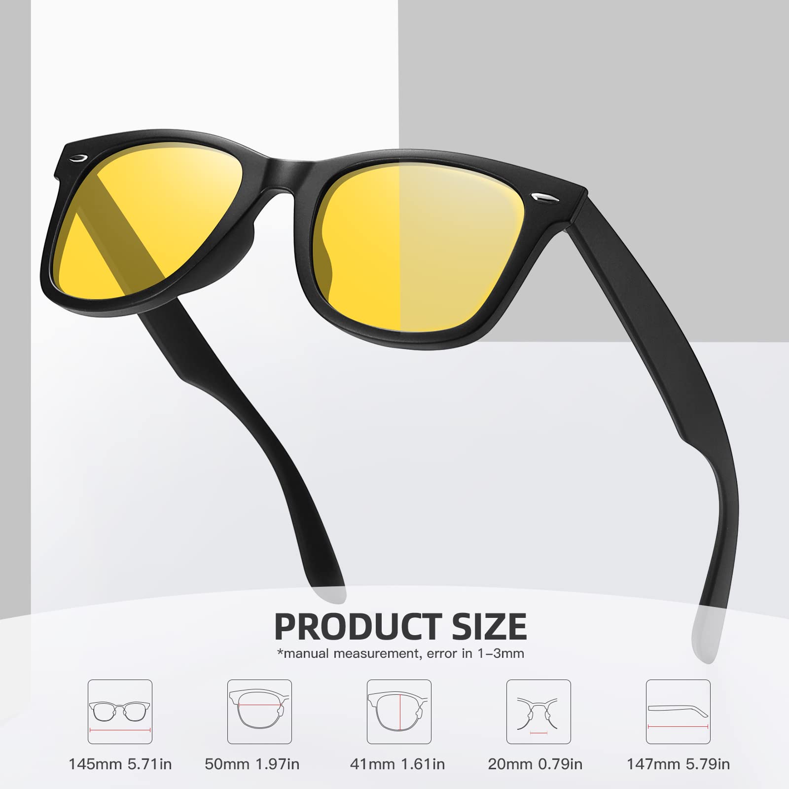 Foto 5 pulgar | Gafas De Sol Meetsun Classic Retro Square Polarizadas Uv400 - Venta Internacional.