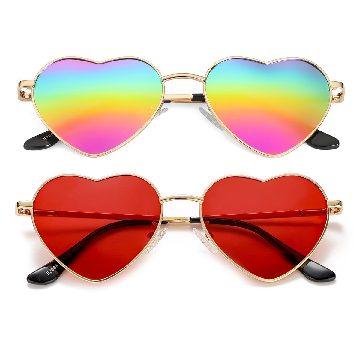 Foto 2 pulgar | Gafas De Sol Jovakit Polarized Heart Para Mujer Con Montura Dorada - Venta Internacional.