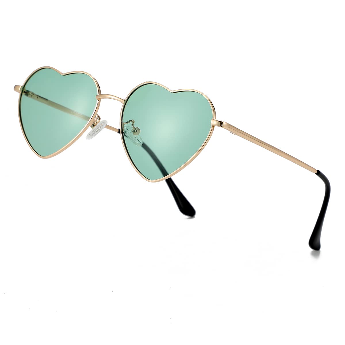 Foto 1 | Gafas De Sol Jovakit Polarized Heart Para Mujer Dorado/verde - Venta Internacional.