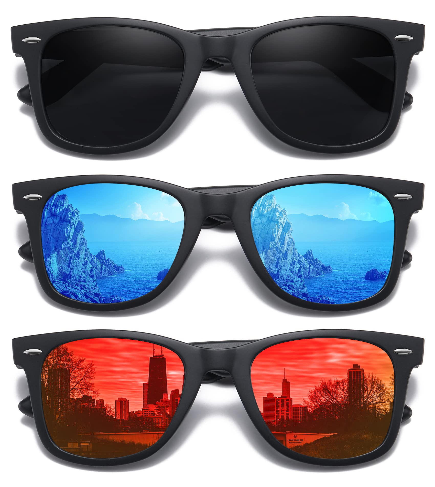 Foto 2 pulgar | Gafas De Sol Meetsun  Retro  Polarizadas  100% Protección Uv (paquete De 3) - Venta Internacional.