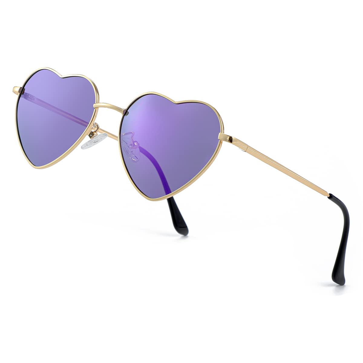 Foto 1 | Gafas De Sol Jovakit Polarized Heart Para Mujer Con Montura Dorada - Venta Internacional.