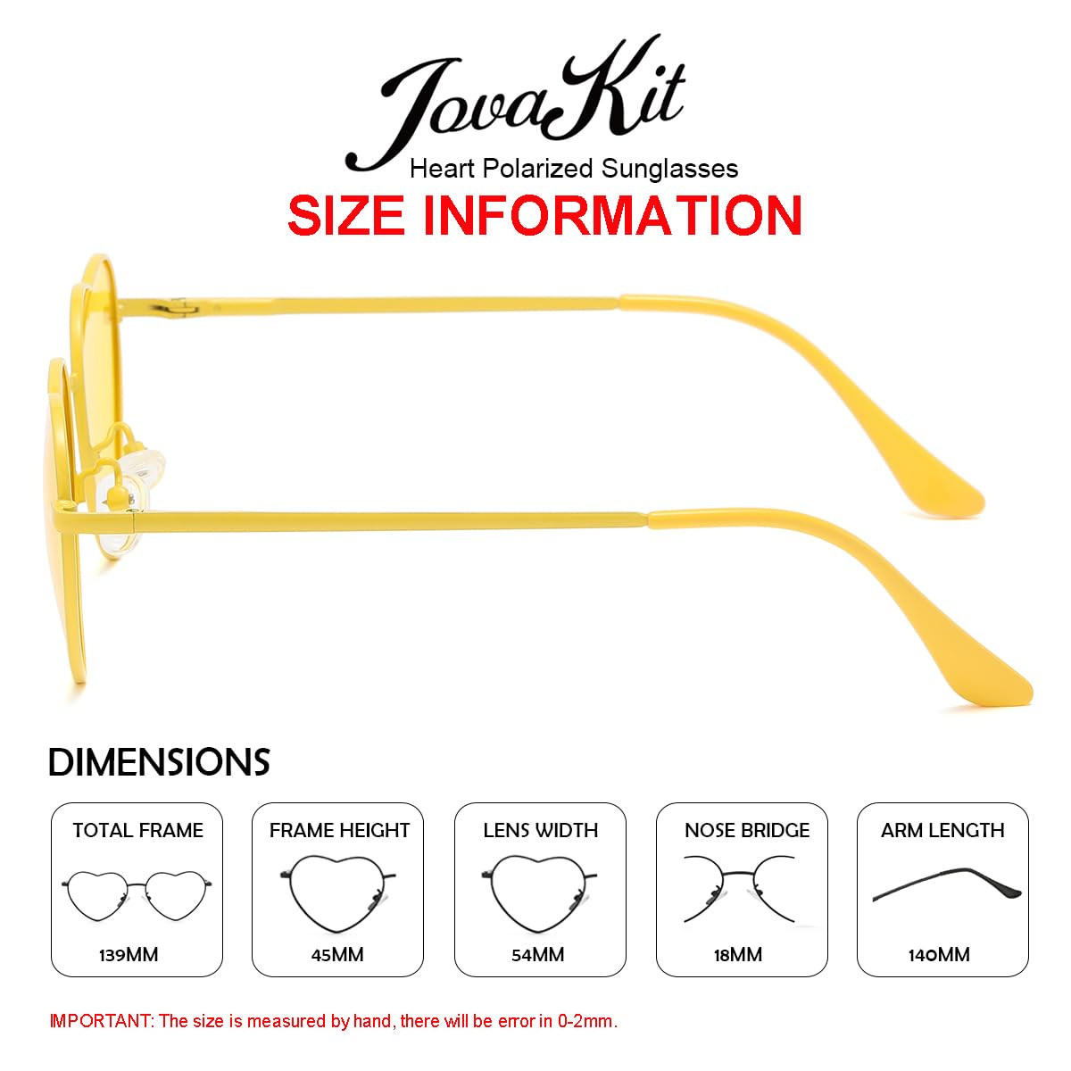 Foto 3 | Gafas De Sol Jovakit Polarized Heart Para Mujer Con Montura Metálica - Venta Internacional.