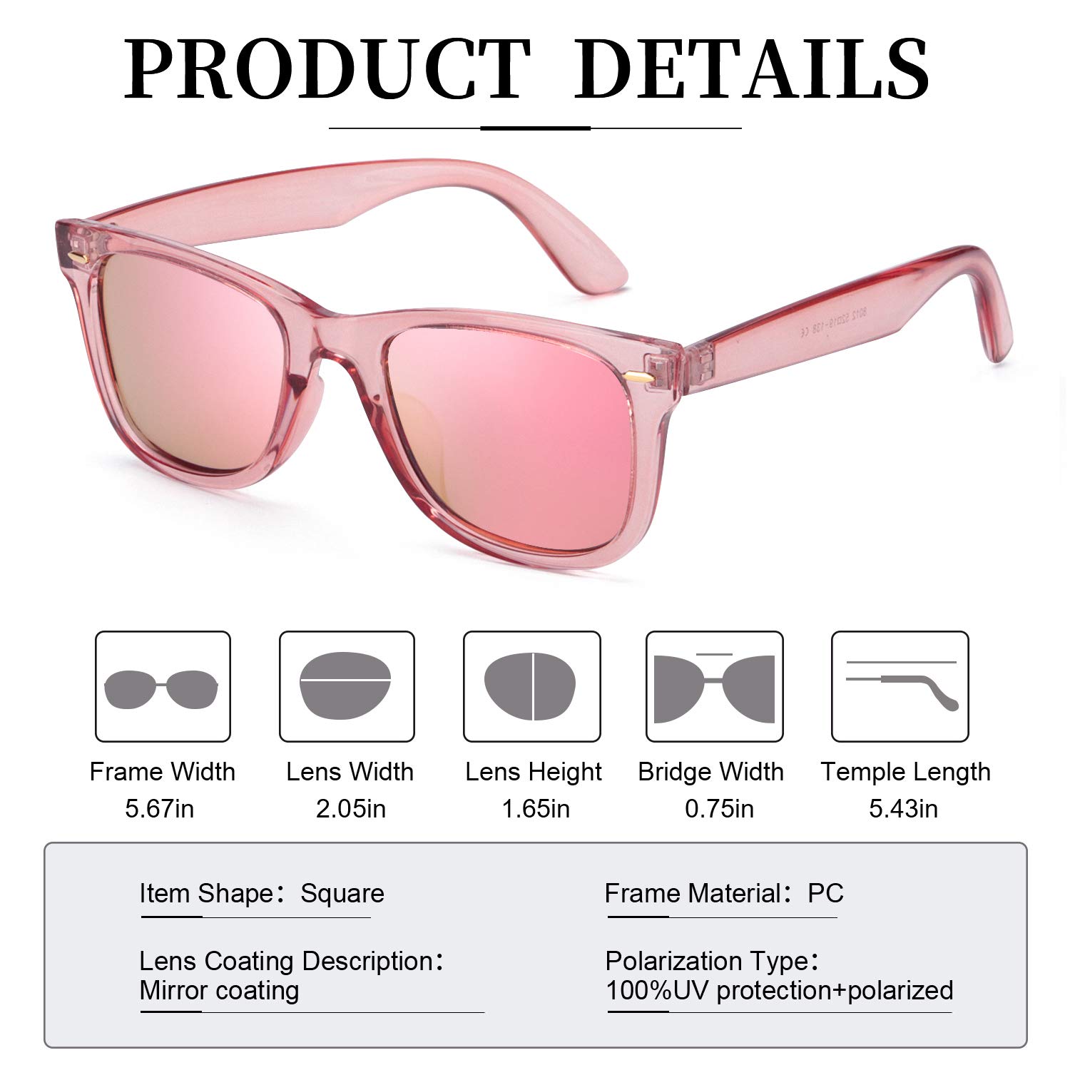 Foto 6 | Gafas De Sol Myiaur Classic Para Mujer Polarizadas Con Protección Uv400 - Venta Internacional.