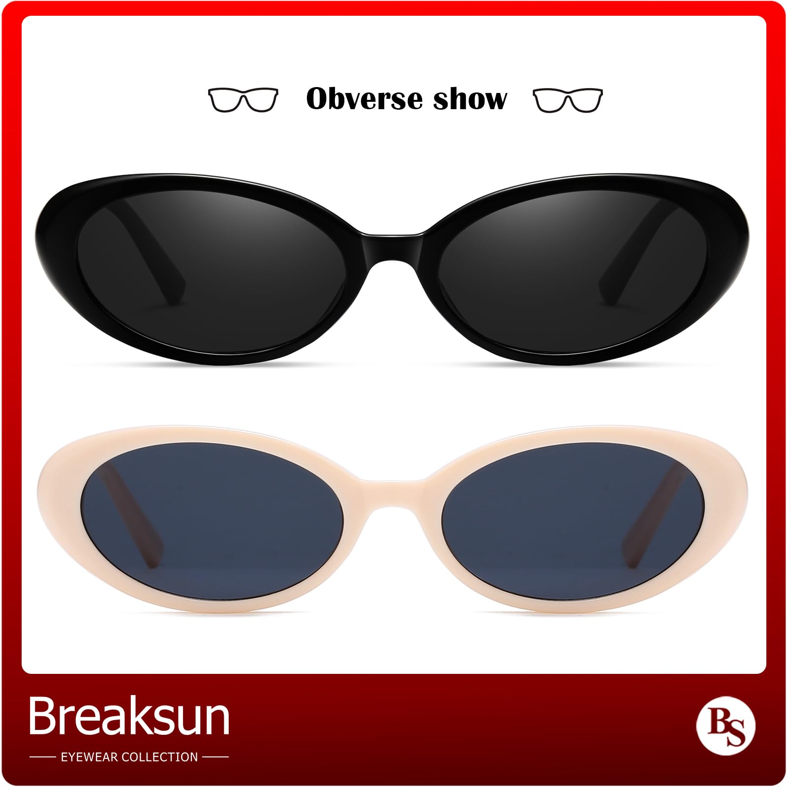 Foto 4 pulgar | Gafas De Sol Breaksun Retro Oval 90s Vintage Para Mujer Y Hombre - Venta Internacional.