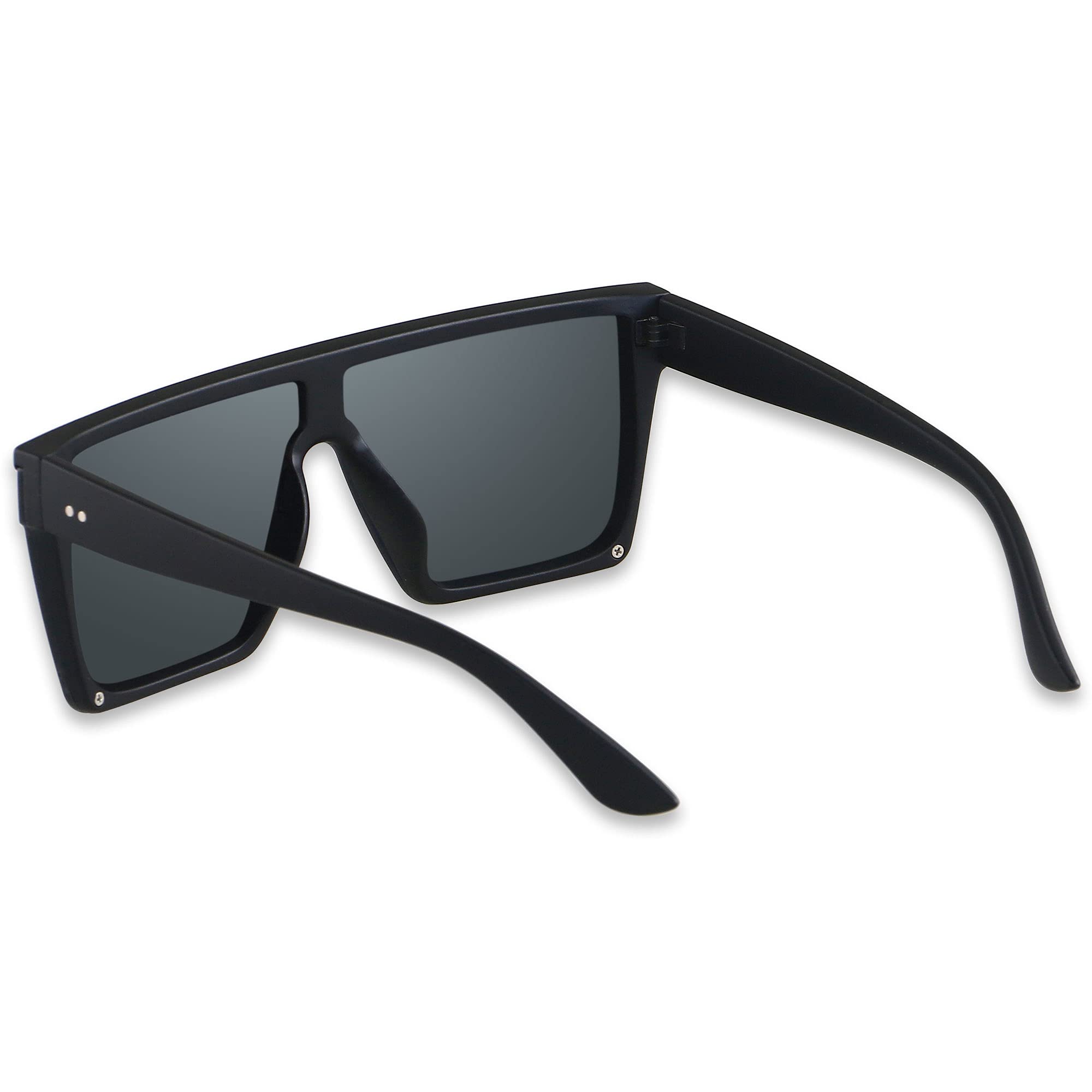 Foto 3 pulgar | Gafas De Sol Lyzoit Square Oversized Shield Uv400  Negro Mate  Paquete De 2 - Venta Internacional.