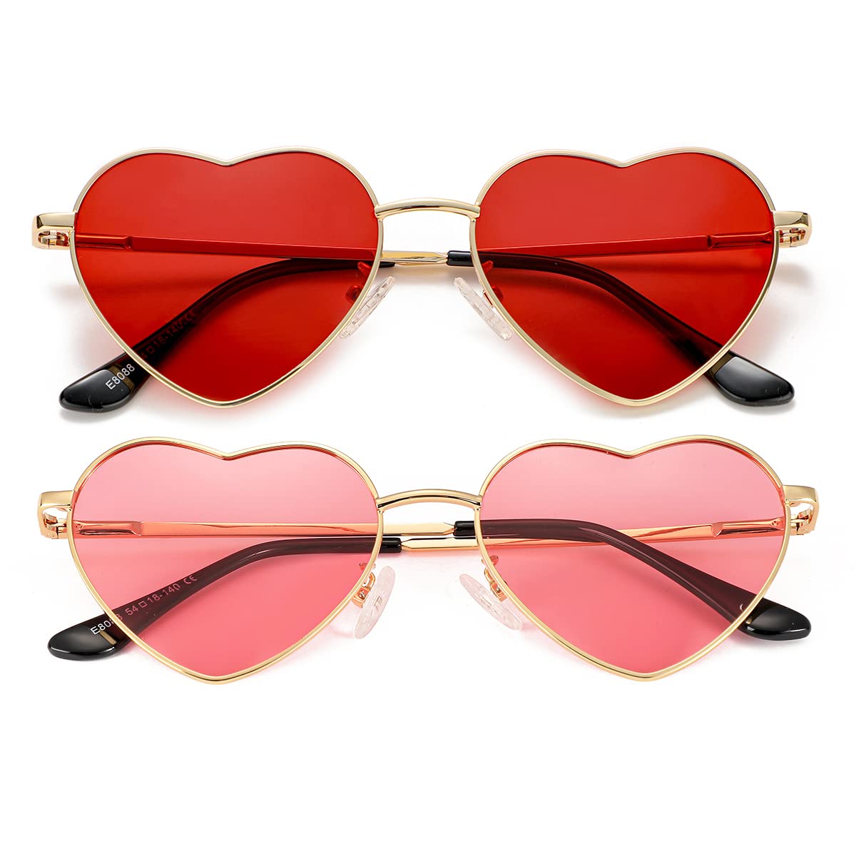 Foto 1 | Gafas De Sol Jovakit Polarized Heart Para Mujer Dorado/rojo+dorado/rosa - Venta Internacional.