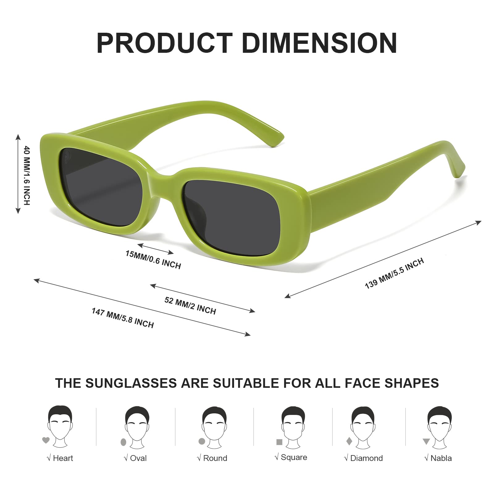 Foto 5 pulgar | Gafas De Sol Jaspin Y2k Rectangulares Uv400 Para Mujeres Y Hombres - Venta Internacional.