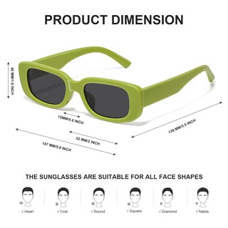 Foto 4 | Gafas De Sol Jaspin Y2k Rectangulares Uv400 Para Mujeres Y Hombres - Venta Internacional.