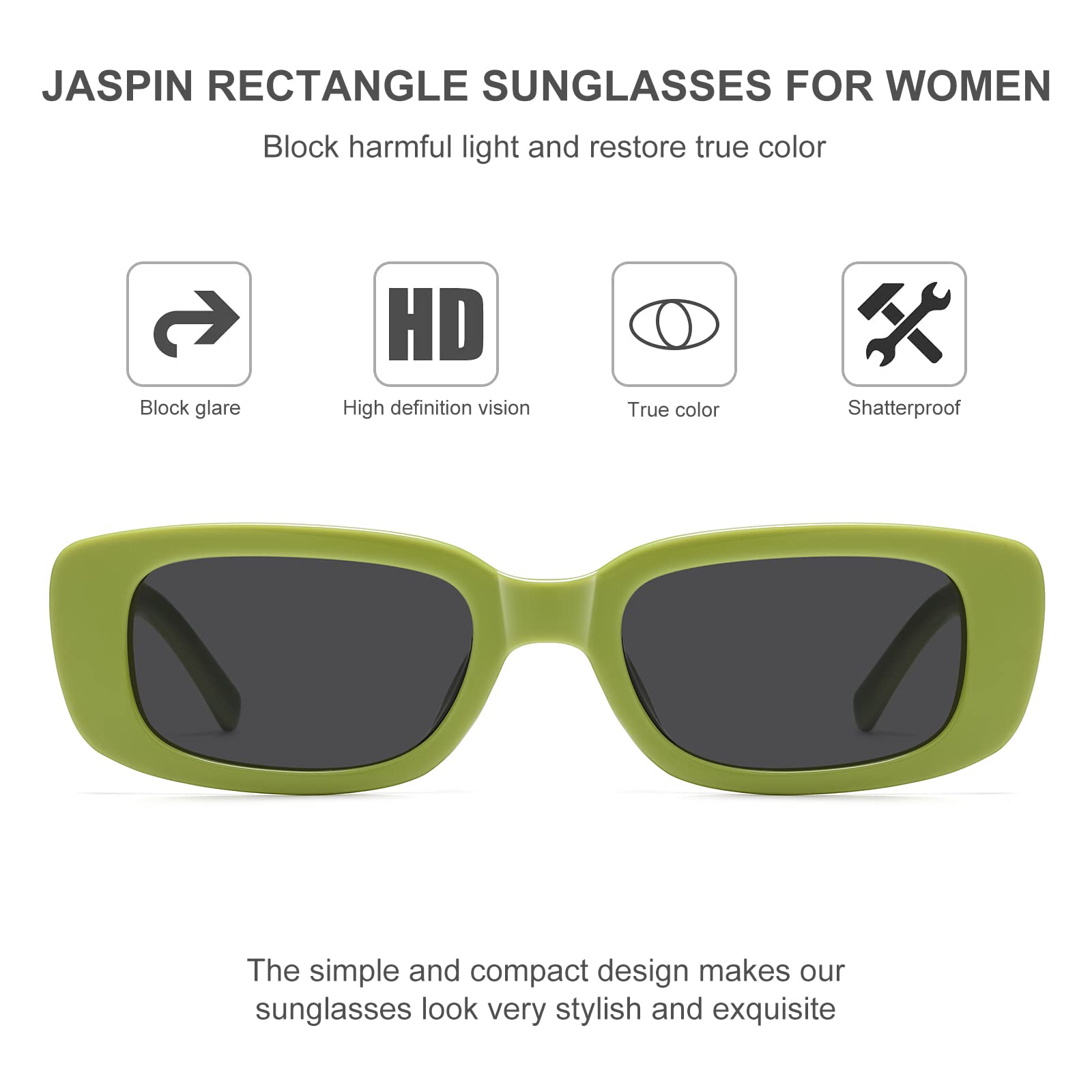 Foto 5 | Gafas De Sol Jaspin Y2k Rectangulares Uv400 Para Mujeres Y Hombres - Venta Internacional.
