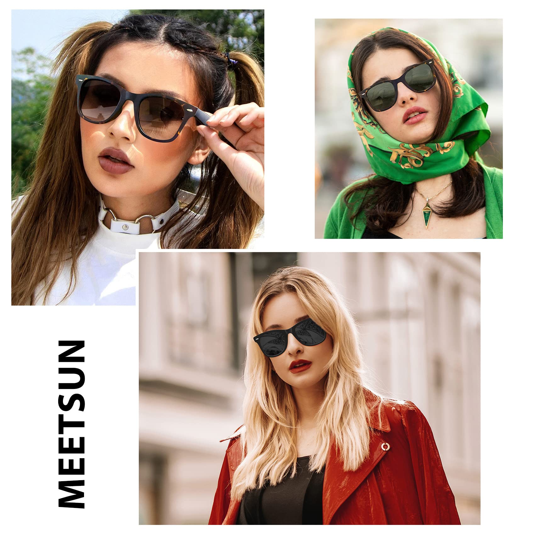 Foto 2 | Gafas De Sol Meetsun  Retro  Polarizadas  100% Protección Uv (paquete De 3) - Venta Internacional.