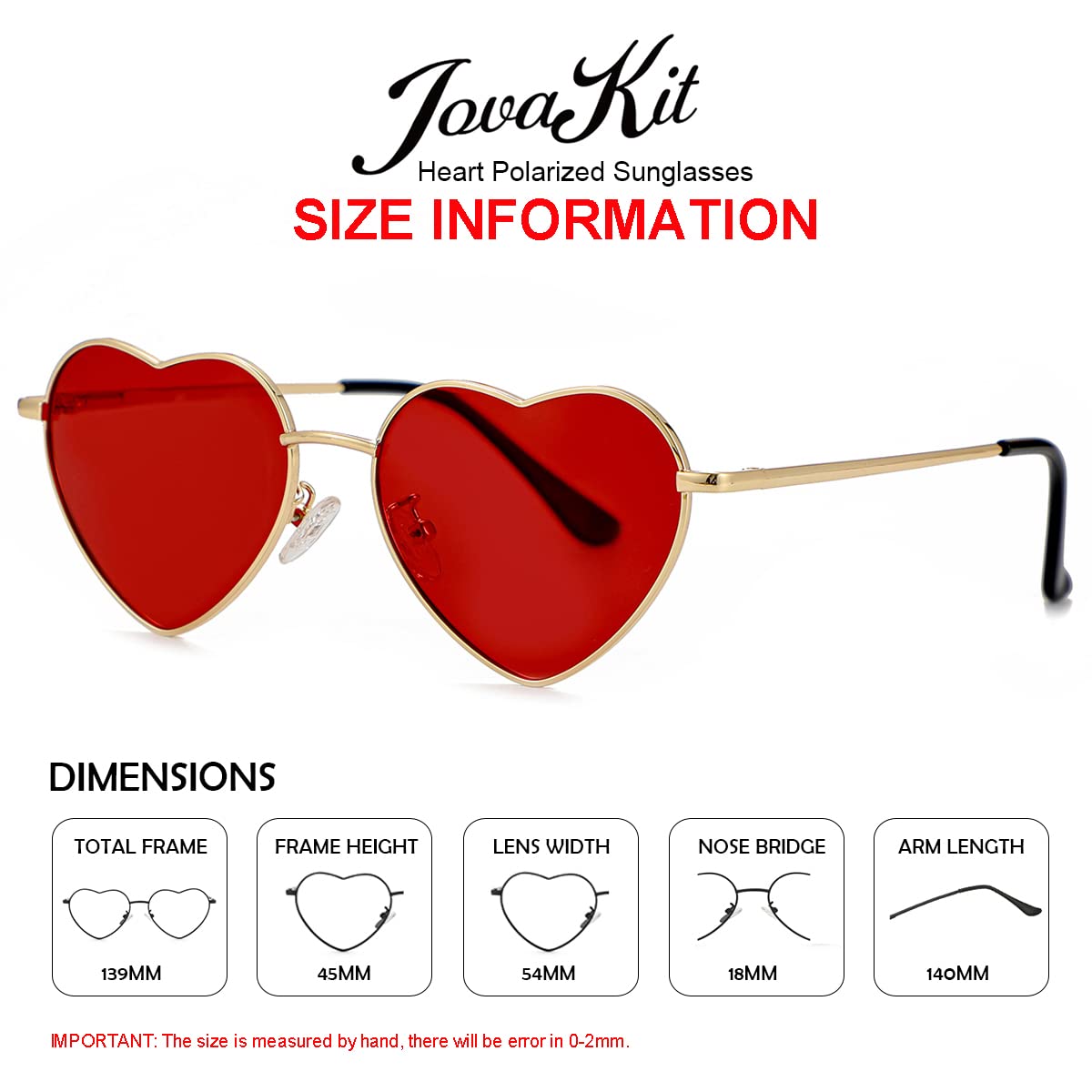 Foto 7 pulgar | Gafas De Sol Jovakit Polarized Heart Para Mujer Dorado/rojo  Espejo Dorado/rosa Y Espejo Plateado/verde - Venta In