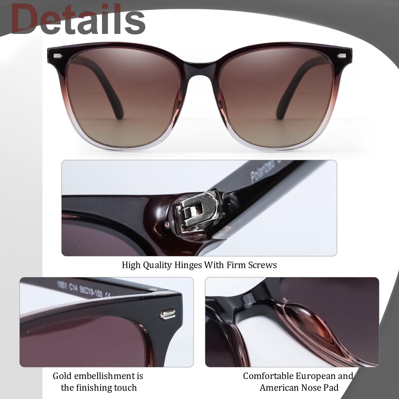 Foto 4 | Gafas De Sol Myiaur Polarizadas Cuadradas Con Espejo Para Mujer - Venta Internacional.