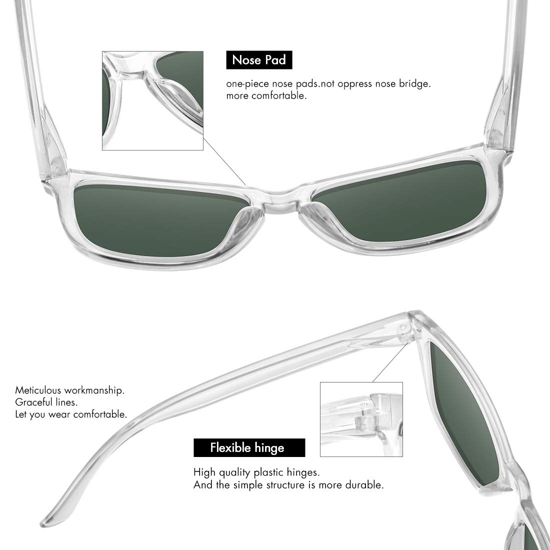 Foto 5 | Gafas De Sol Meetsun Classic Retro Designer Polarizadas 99% Uv - Venta Internacional.