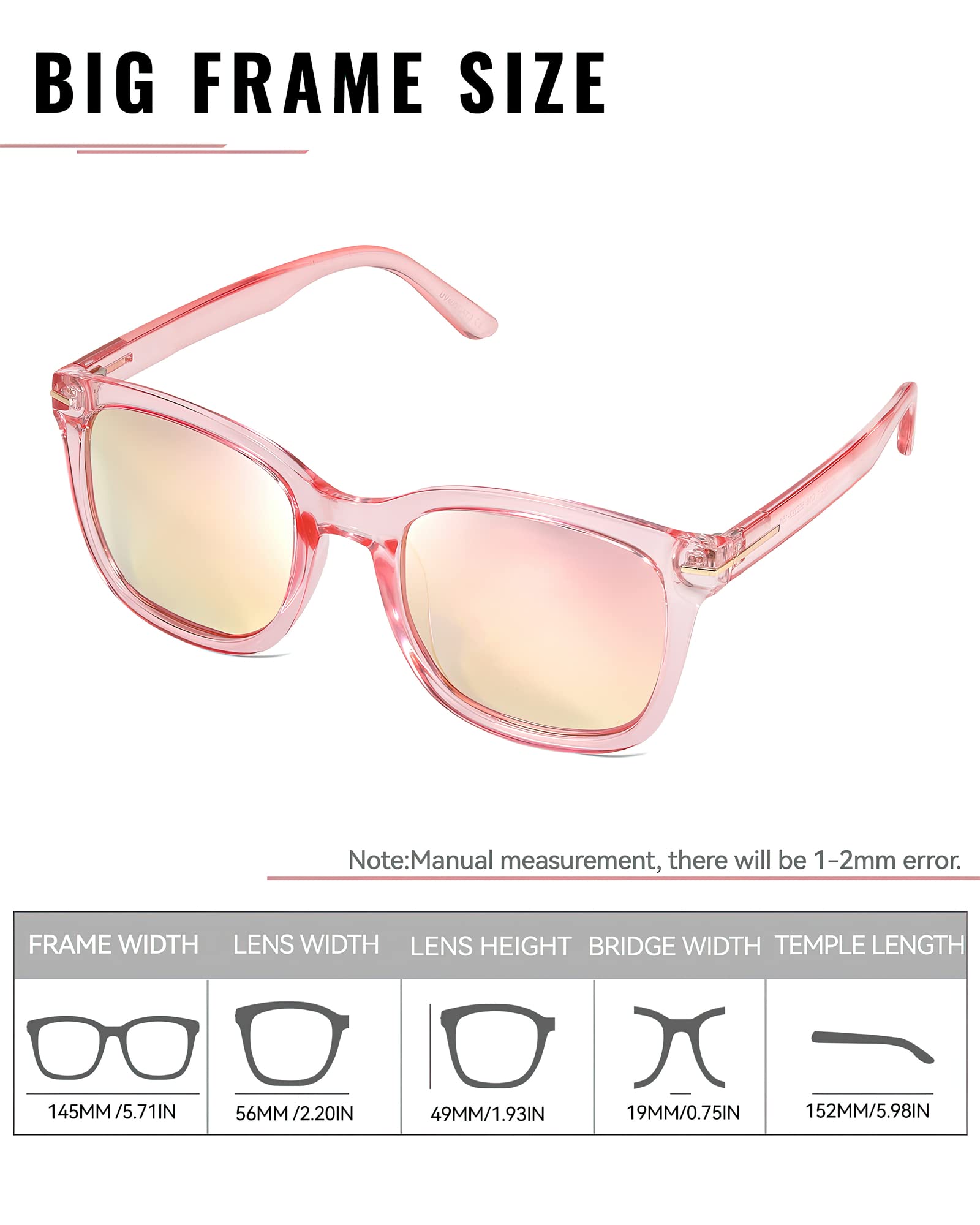 Foto 5 pulgar | Gafas De Sol Myiaur Big Trendy Polarized Uv400 Para Mujer - Venta Internacional.