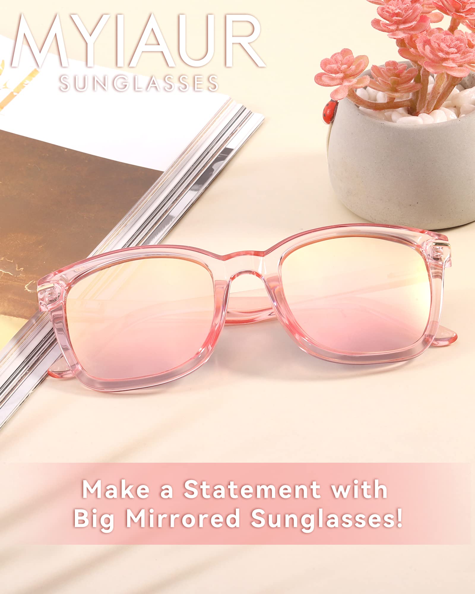 Foto 6 pulgar | Gafas De Sol Myiaur Big Trendy Polarized Uv400 Para Mujer - Venta Internacional.