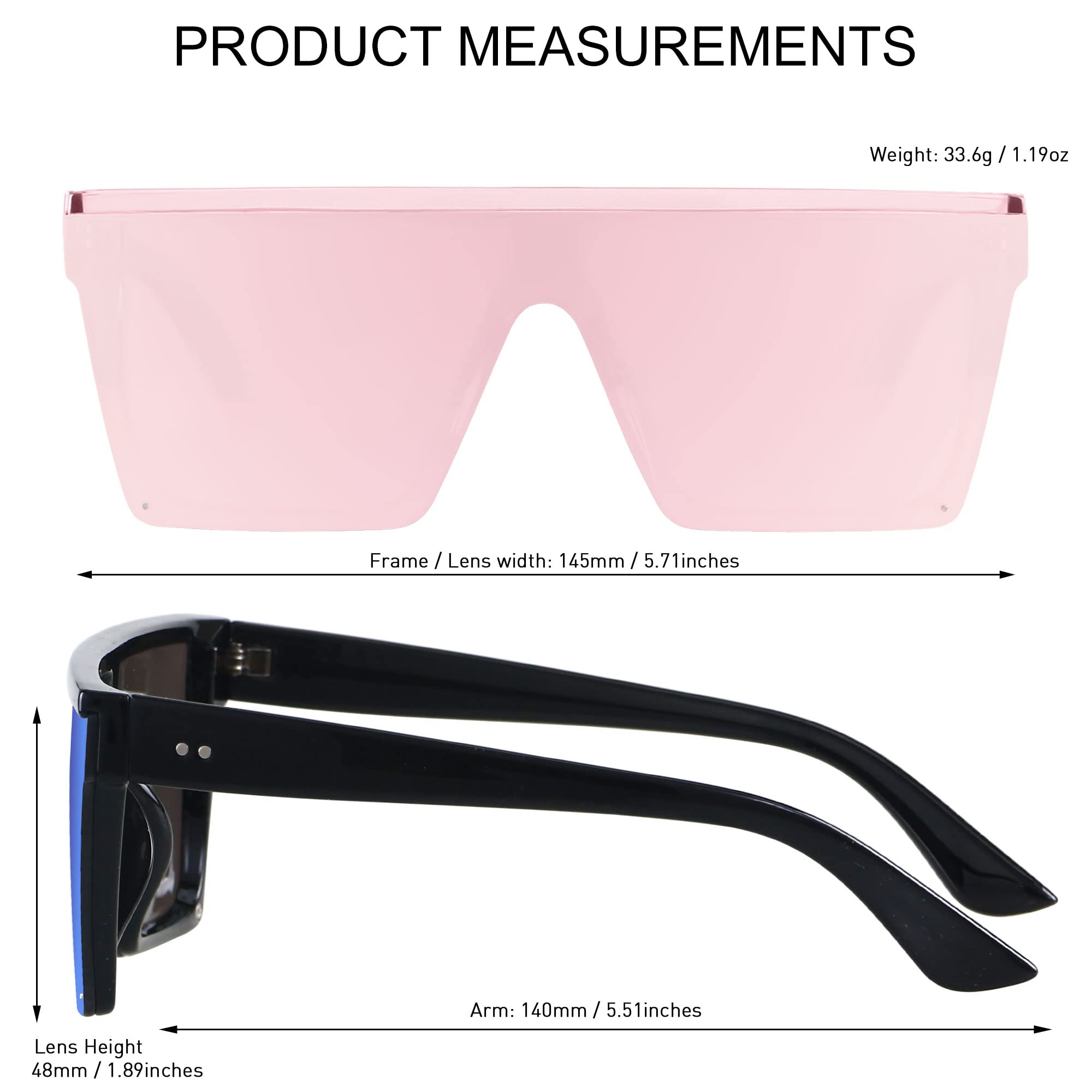 Foto 5 pulgar | Gafas De Sol Lyzoit Cuadradas De Gran Tamaño Para Mujer Y Hombre Uv400 - Venta Internacional.