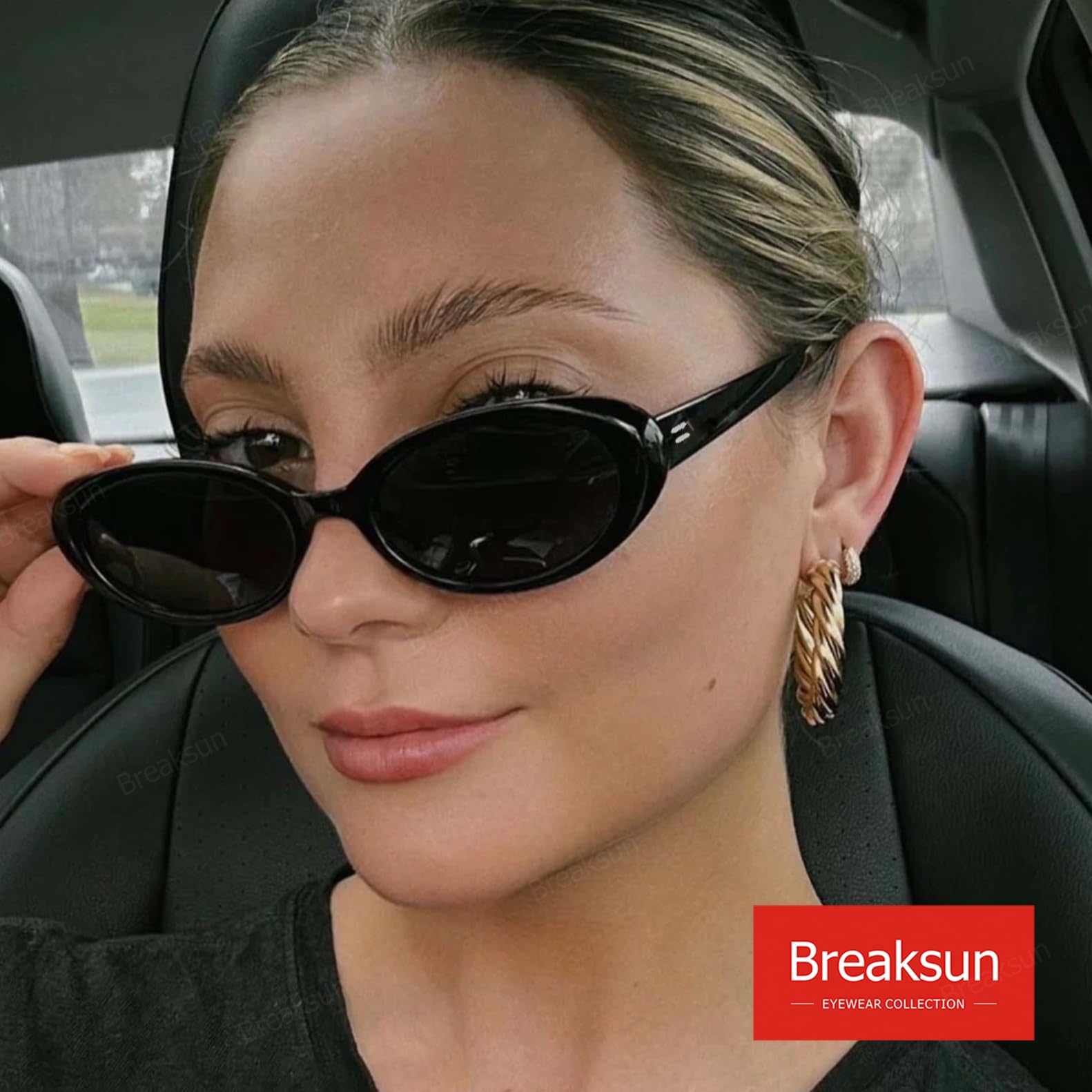 Foto 2 | Gafas De Sol Breaksun Retro Oval 90s Vintage Uv400 Para Mujer/hombre - Venta Internacional.