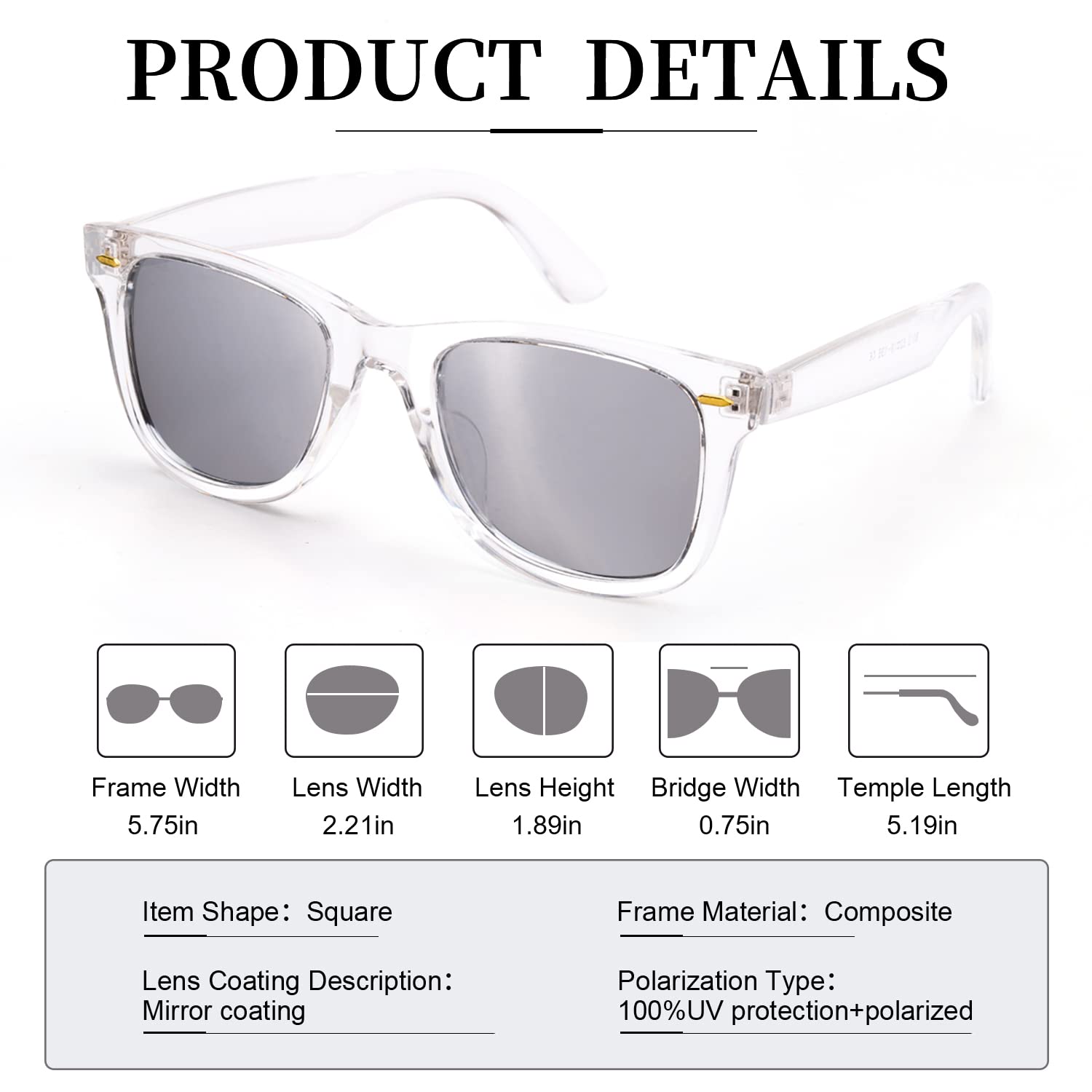 Foto 7 pulgar | Gafas De Sol Myiaur Classic Para Mujer Polarizadas Con Protección Uv400 - Venta Internacional.