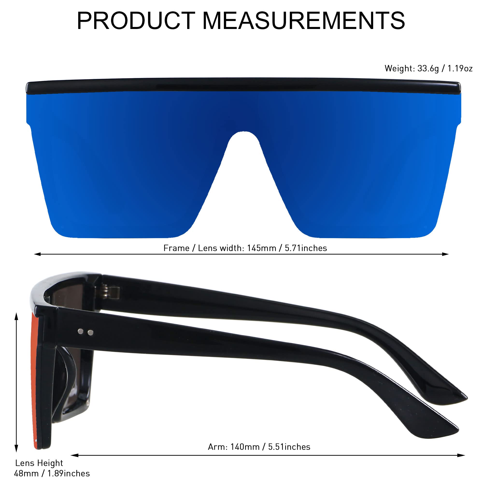 Foto 5 pulgar | Gafas De Sol Lyzoit Cuadradas De Gran Tamaño A La Moda Para Mujeres Y Hombres - Venta Internacional.